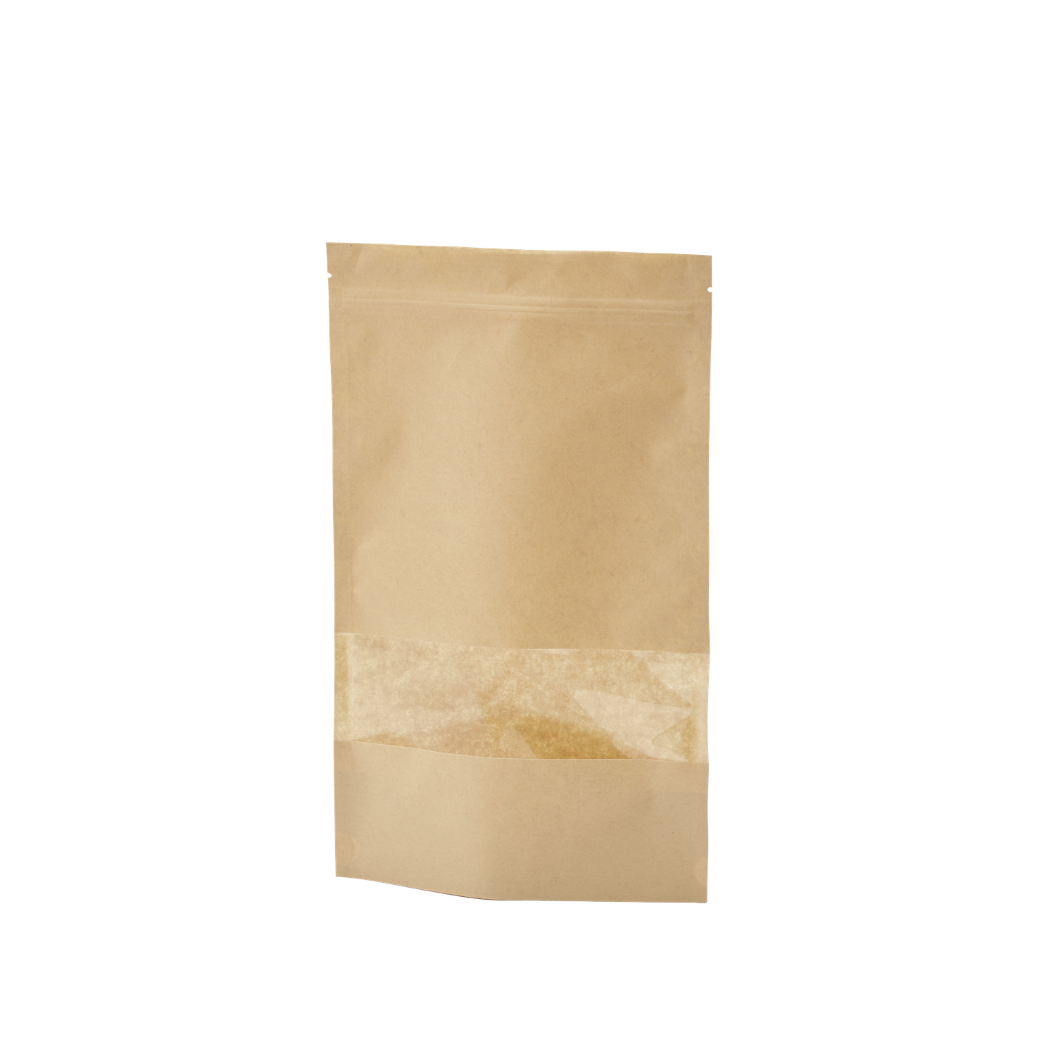 Papieren pochette met venster en gripsluiting