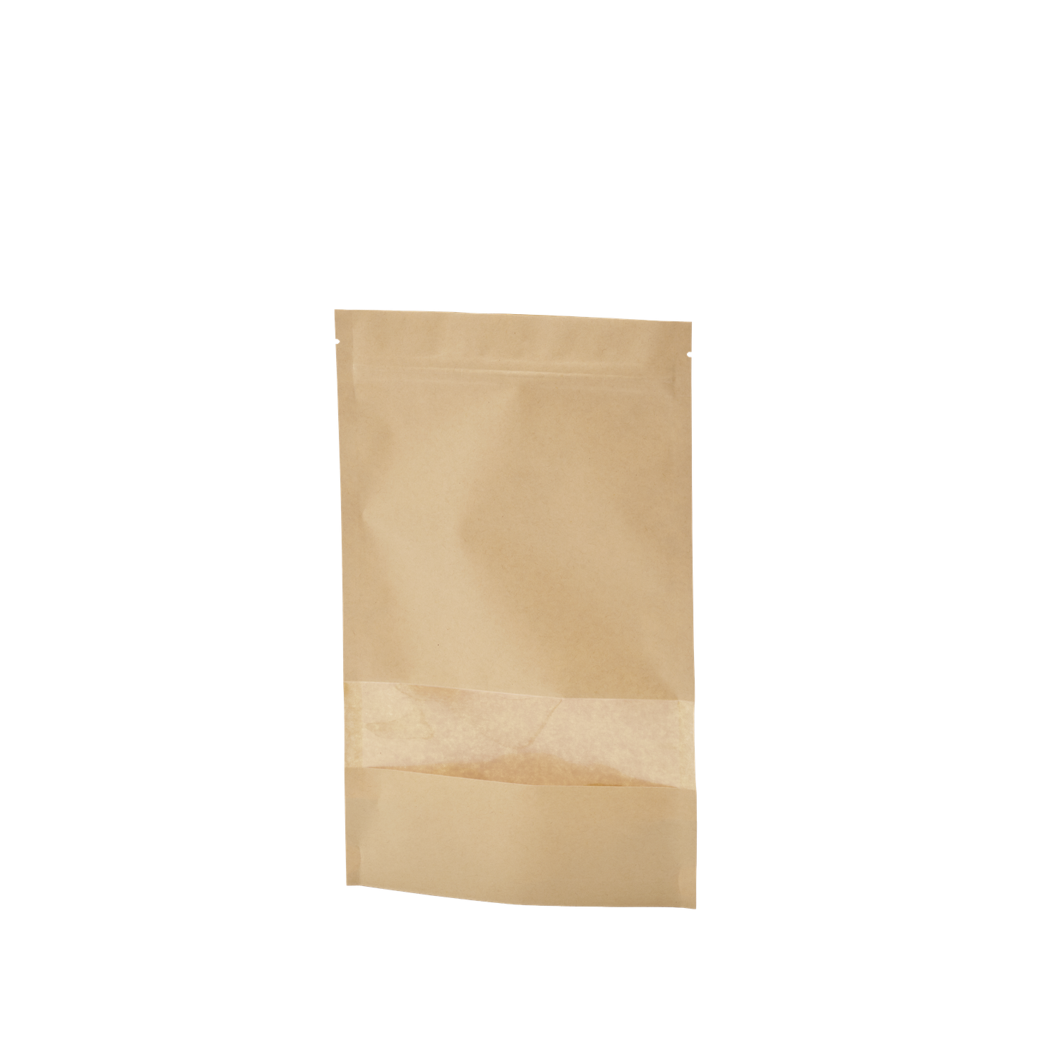 Papieren pochette met venster en gripsluiting