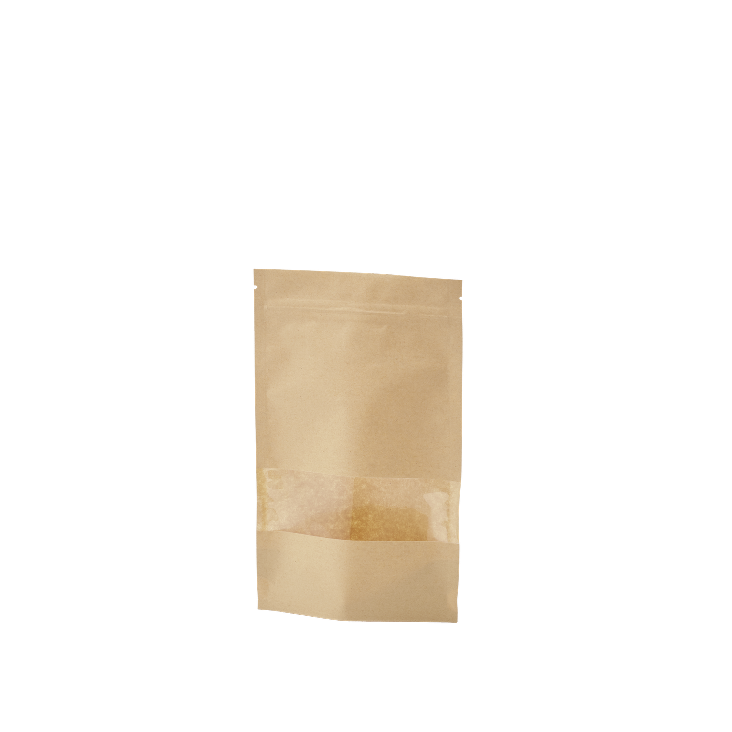 Papieren pochette met venster en gripsluiting