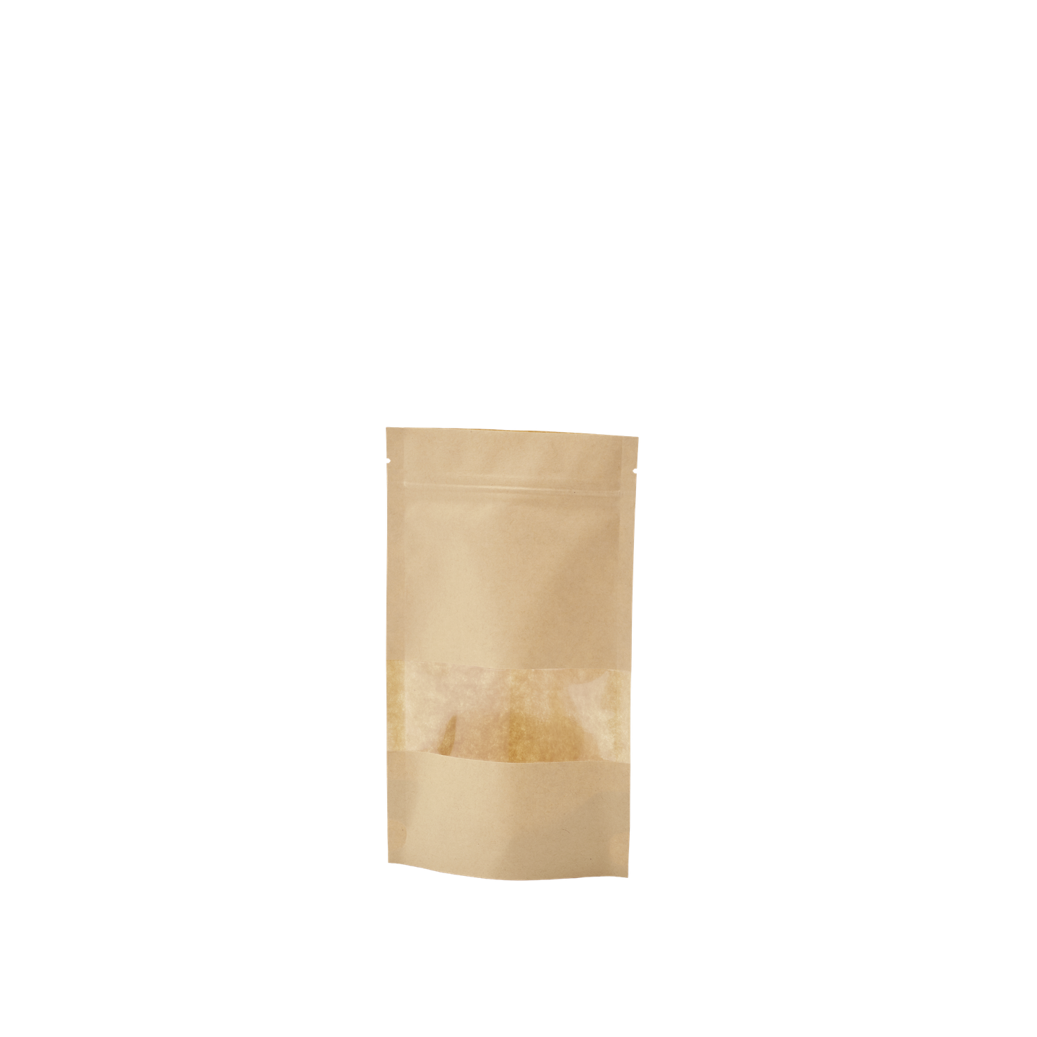Papieren pochette met venster en gripsluiting
