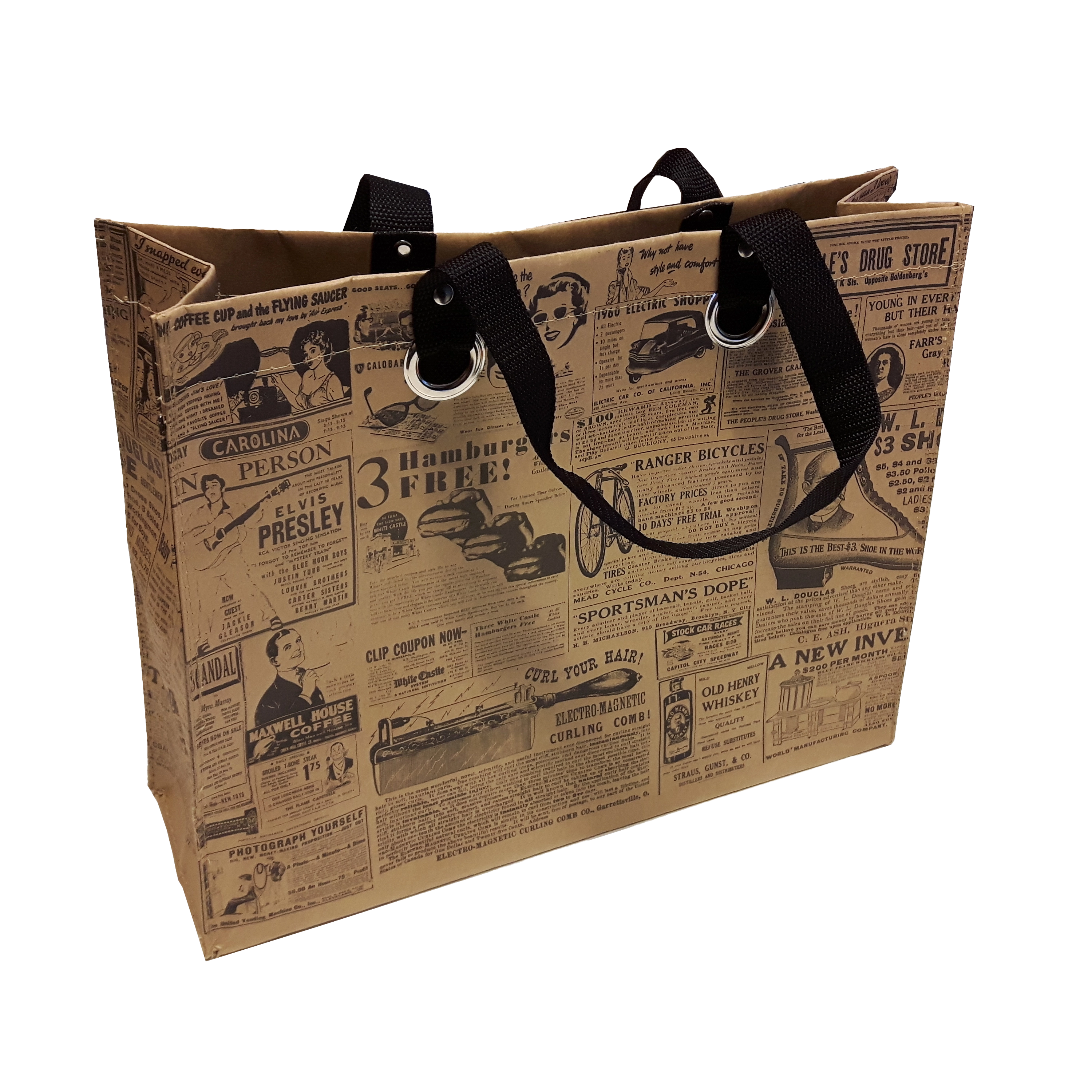 Non-Woven tassen met krantenopdruk