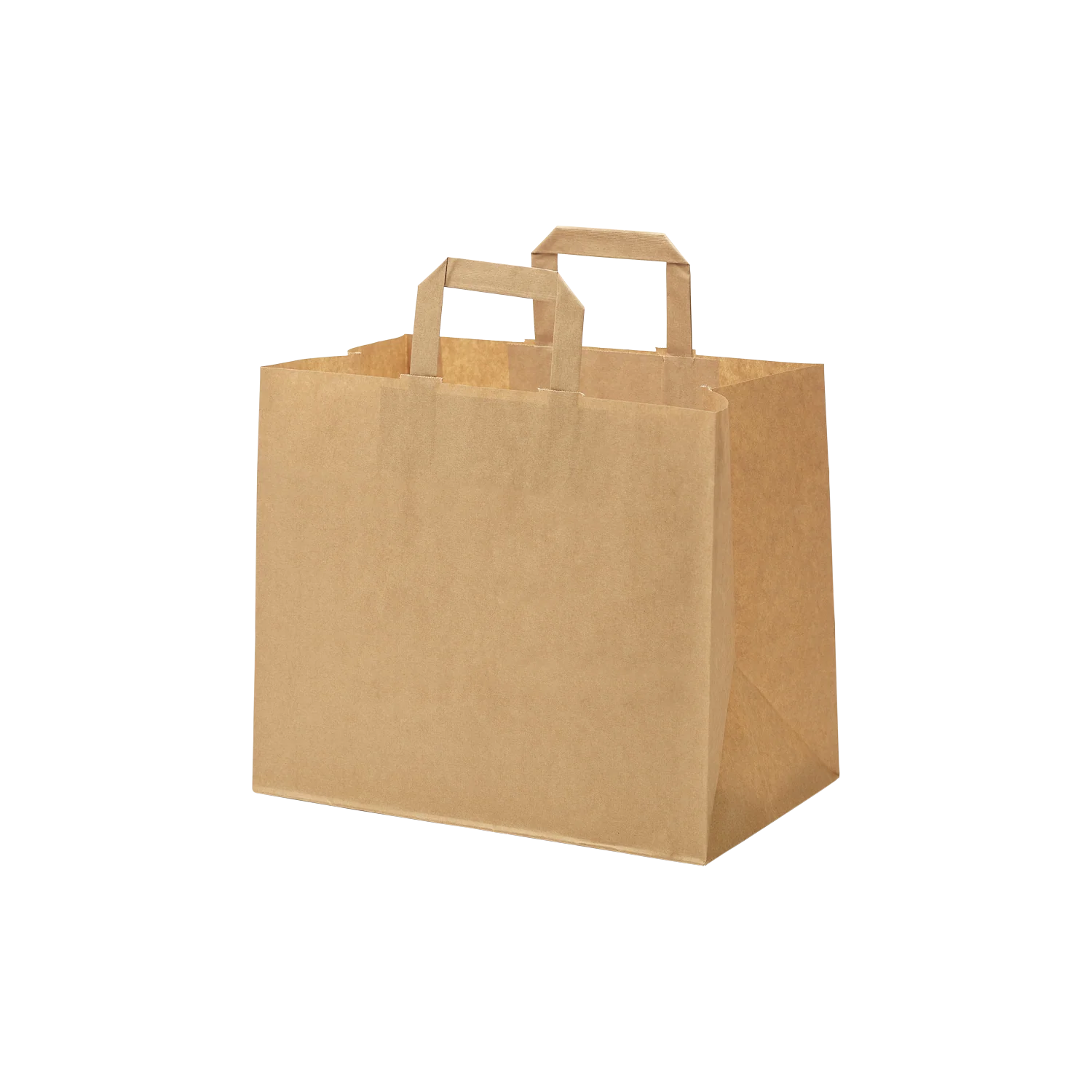 Papieren takeaway draagtas met plat papieren handvat Bedrukt
