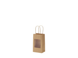 Paper bags with twisted handle and PVC window