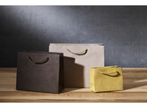 Luxury paper bags with suede fabric