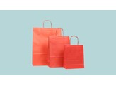 Red paper bags with twisted paper handle