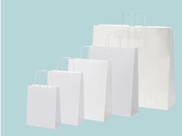 White paper bags with twisted handle