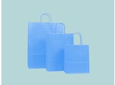 Light blue paper bags with twisted paper handle