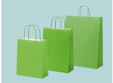 Sacs en papier vert lime avec poignees torsadees