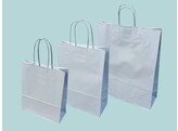 Silver paper bags with twisted paper handles