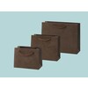 Luxury paper bags covered with dark brown suede