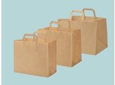 Brown paper TakeAway bags with flat handle