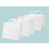 Sacs en papier blanc TakeAway avec poignees plates