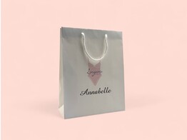 Luxe witte kraft tas M Wit - 28 12x36 cm DIGITALE DRUK