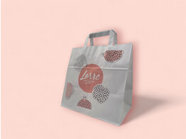 Papieren tas TAKEAWAY L Wit - 32 21x27 cm - Sneldruk CMYK 1 ZIJDE