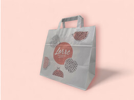 Papieren tas TAKEAWAY XL wit - 35 23x25 cm - Sneldruk CMYK 2 ZIJDEN